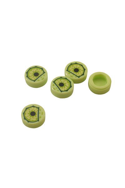 LEGO Original Custom Moc Creator Tile 2 X 2 Printed Round Tiles Yellowish Green Monster Eye 4 Pieces