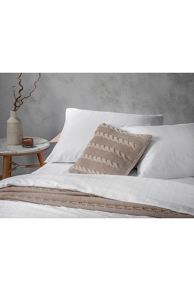 English Home Aurora Silky Touch Double Duvet Cover Set 200x220 Cm White