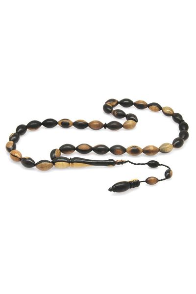 Tesbihane Systematic Barley Cut Natural Color Ebony Wood Rosary