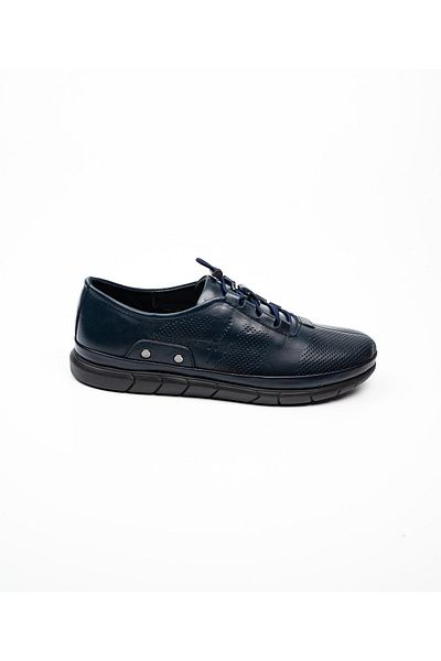 JAMES FRANCO 6022 Small Size Navy Blue Leather Men's Casual Shoes