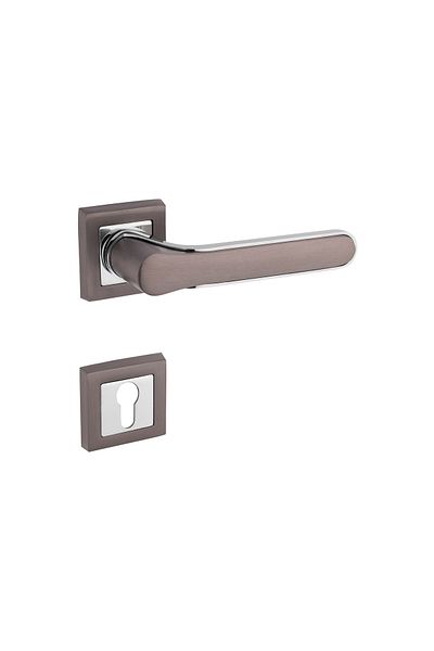 KOLDOOR Zirve Anthracite Square Rosette Yale Door Handle Right Push One Way