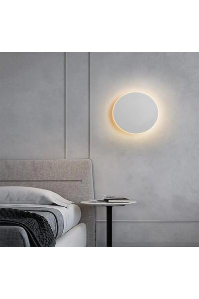 Mikro Light Project Modern Aydınlatma Ahşap Yuvarlak Dekoratif Led Aplik Işık Renk Ayarlanabilir beyazkasa 12w Ip65