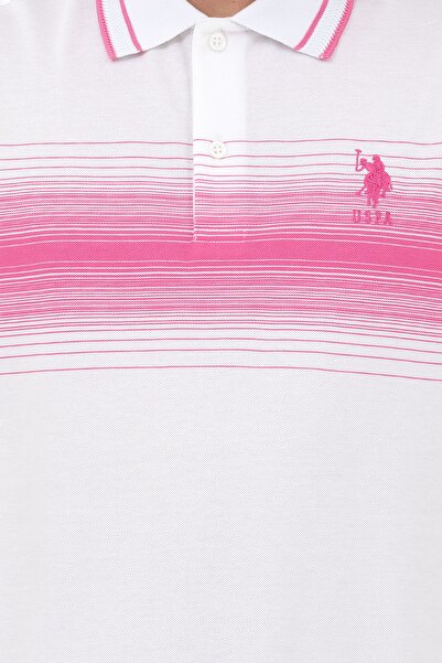 U.S. Polo Assn. Ανδρικό μπλουζάκι Polo Neck Regular Fit Pink 100% βαμβάκι 1574049