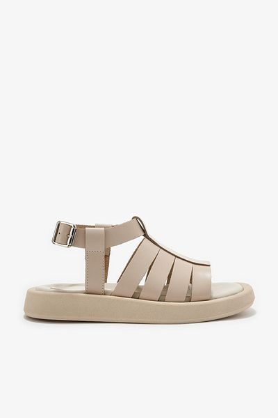 Louis Cardy Γυναικεία σανδάλια Dina Beige από γνήσιο δέρμα