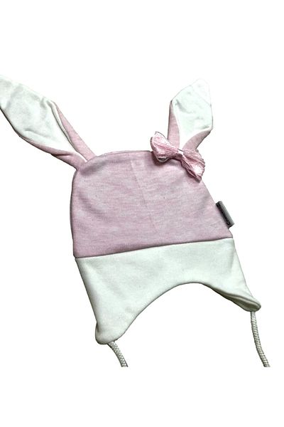 Cramerr Lace-up Baby Combed Cotton Beanie with Rabbit Ears