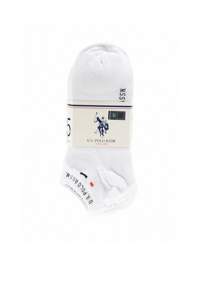 U.S. Polo Assn. Pachet de 5 șosete albe pentru glezne