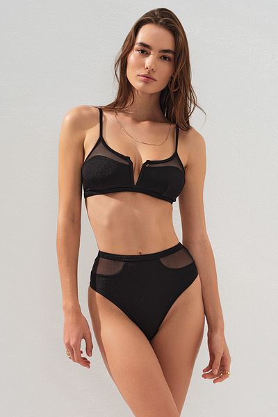 Pierre Cardin Polina Black V Tulle Bikini - Κρεμαστό, Νέα σεζόν RL231244