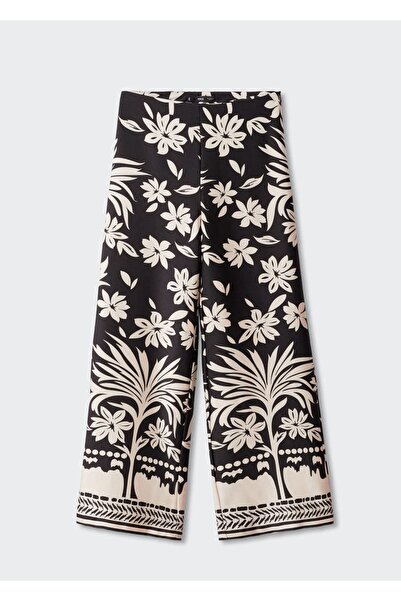 MANGO Woman Kadın Pantolon Çiçekli Palazzo Tasarım