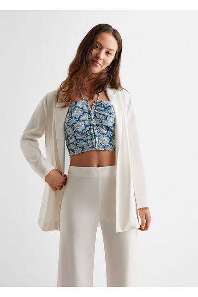 Mango Teen Jachetă Blazer din material textil