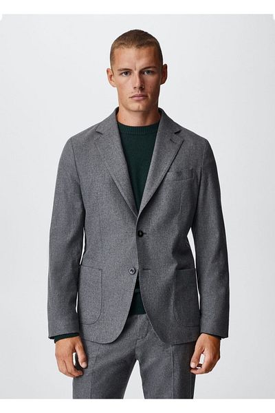 MANGO Man Slim Fit Wool Blazer Jacket