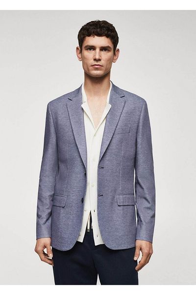 MANGO Man Slim-Fit Mini Woven Blazer Jacket