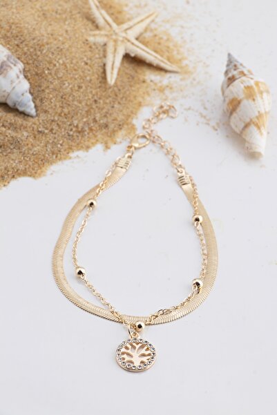 Sortie Aksesuar Zirkon Taşlı Hayat Ağacı Figürlü Halhal 008