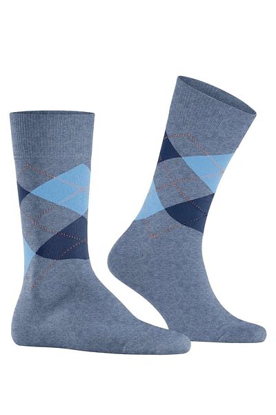 Burlington Herren Socken – König, Baumwolle, Rautenmuster, Logo-Emblem