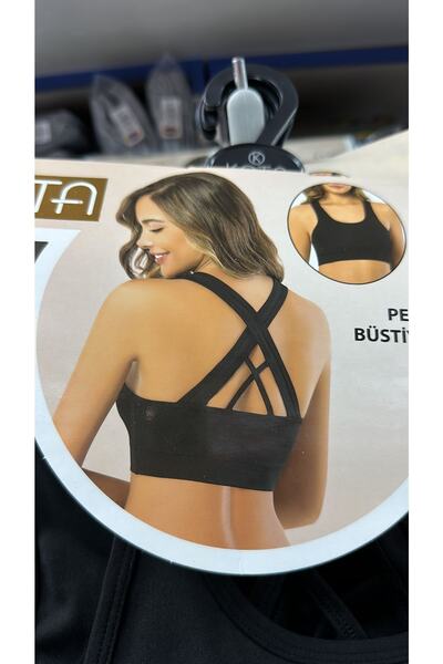 KOTA Sırtı Çapraz Pedli Kare Yaka Spor Sütyeni