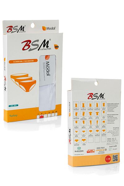 BSM Υψηλής ποιότητας Σετ 15 Σλιπ Μπικίνι Modal Cotton Natural
