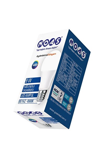 Noas 9w E27 Duylu Led Ampül Beyaz Işık Yl95-9001