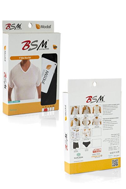 BSM Men's V-Neck Modal Cotton Black Body T-shirt