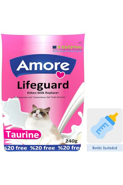 AMORE Kitten Milk Powder Lifeguard 2x240gr, Baby Bottle, Cat Herb Scratching