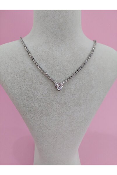 burçin Kalpli Su Yolu Kararmaz Çelik Kadın Kolye