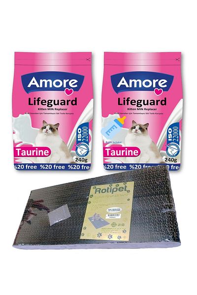 AMORE Kitten Milk Powder Lifeguard 2x240gr, Baby Bottle, Cat Herb Scratching