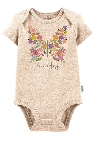 MAHFEL 100% Cotton Organic Printed Premium Snap Fastener Baby Bodysuit