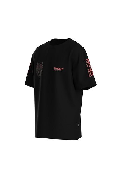 Shout Υπερμεγέθη ιαπωνικό μπλουζάκι Oni Unisex