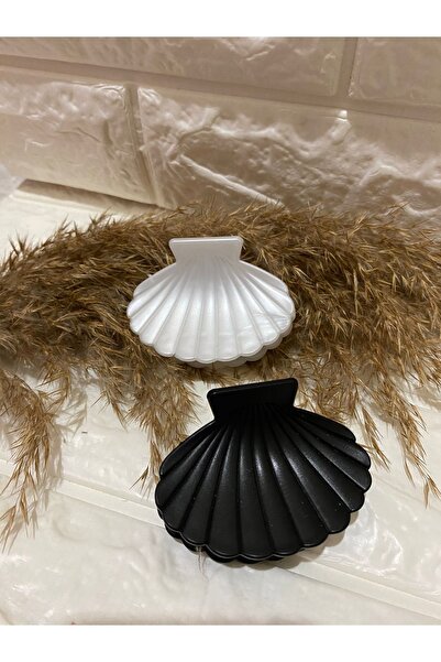 sema aksesuar Γυναικείο σετ αγκράφες 2 τεμαχίων ασπρόμαυρο μοντέλο μύδι - Σετ...