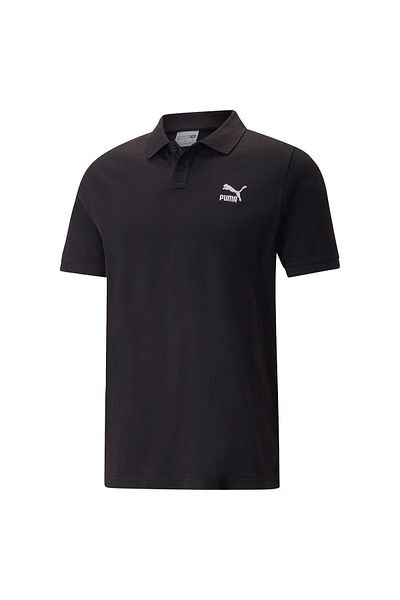 Puma تي شيرت كلاسيكي بولو أسود للرجال/للجنسين برقبة بولو