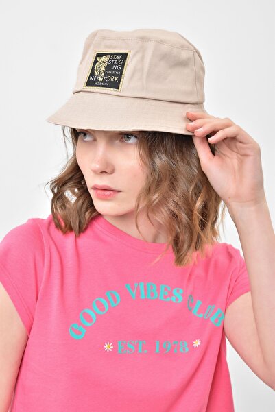 Saria Moda Γυναικείο καπέλο bucket με έμβλημα Τίγρης