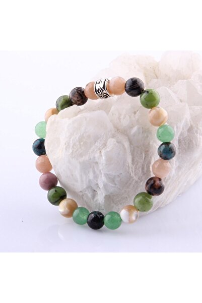 bedahşan حجر الشمس الرودونيت اليشم أم اللؤلؤ افينتورين الكريزوكولا 8 ملم سوار...