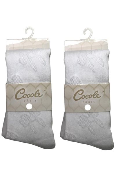 Cocole Комплект от 2 бебешки чорапогащи с шарка на панделка (високо съотношение памук)