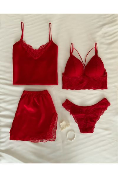 lucifer underwear Women's Red Transparent Corset Lace Detail Underwire  Vintage Corset - Trendyol