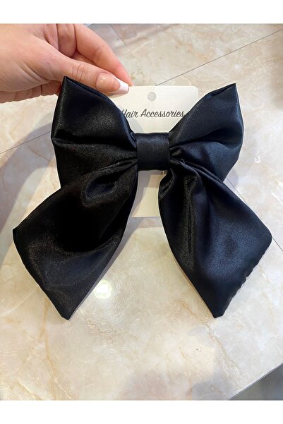 STAR ÇOCUK Saten Büyük Fiyonk Kurdele Kıstırmalı Toka 16x18 Çocuklar Için Uyg...