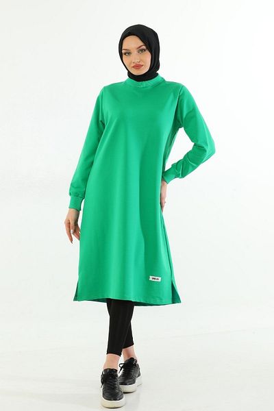 Elif Okur تونيك حجاب طويل 110 سم أخضر 1219