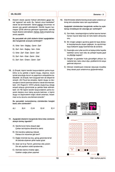 Marka Yayınları Marka 2026 Yks Tyt Dil Bilgisi 10x12 Deneme