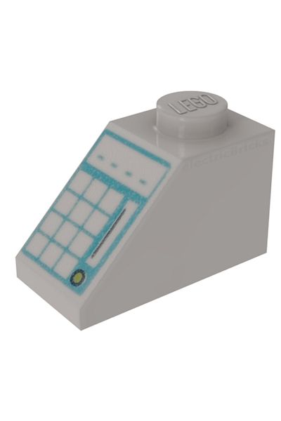 LEGO Original Custom Slope 45 1 X 2 Printed Inclined Brick Market White Small Case with Card Compartment 2 Pieces