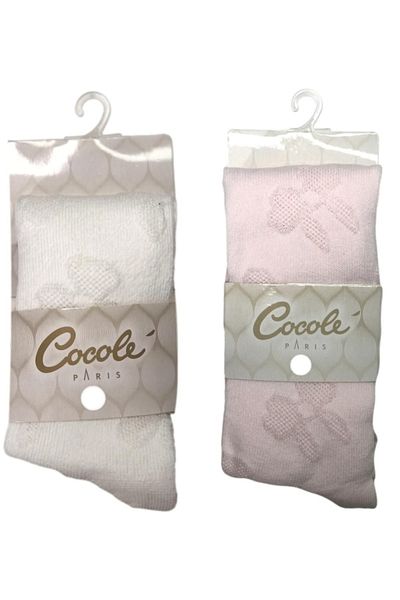 Cocole Комплект от 2 бебешки чорапогащи с шарка на панделка (високо съотношение памук)