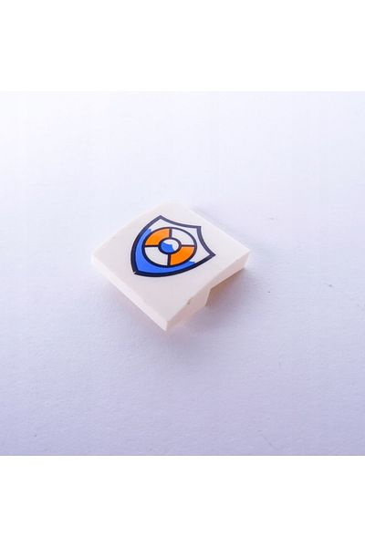 LEGO Original Moc Custom Slope Curved 2 X 2 Printed Curved Tiles White Coast Guard Logo 2 Pieces