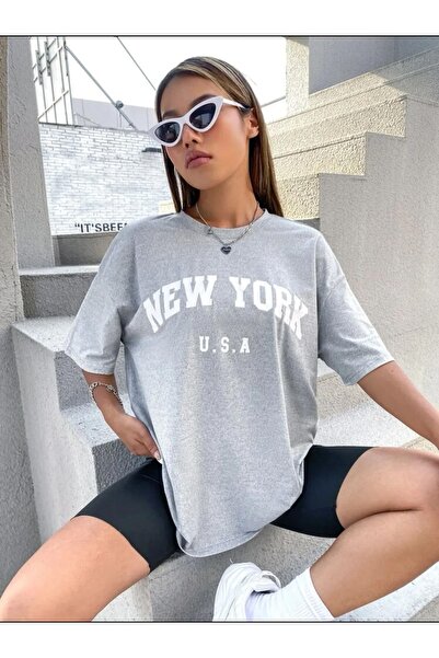 ALİKA New York USA Printed Oversize Unisex T-shirt