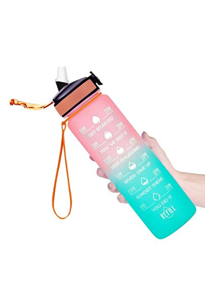 Comprox 1 Lt Water Bottle with Motivational Sticker Sports Water Bottle Gym Water Bottle Water Bottle No Bpa Water Bottle