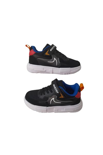 Best Of Black-white Velcro Kids Sneakers Best526322