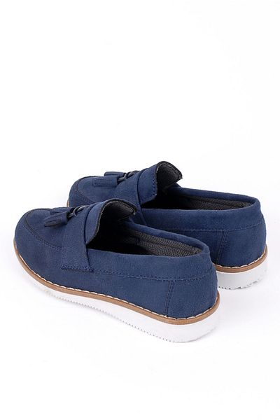 Minican Boy's Navy Blue Suede Classic Shoes