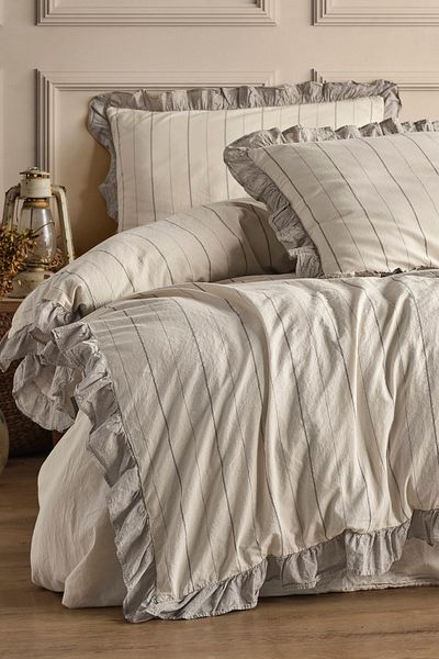 Macas Home Bragi 100% Cotton Frilly Νήματα Βαμμένο Διπλό Σετ Παπλωματοθήκη 200*220