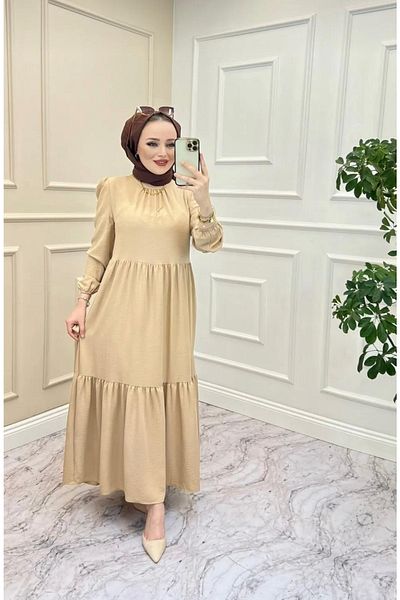 YILMAZBARMAZ Rochie Ayrobin cu detaliu cu volane pe guler