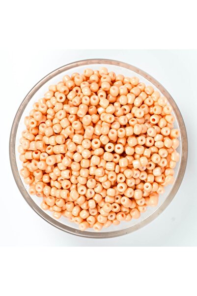 yfhobi 50 Gram - 4 Mm Somon Renk Büyük Boy Kum Boncuk, Takı Yapım Boncuğu, (5...