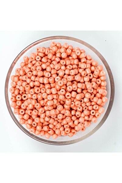 yfhobi 50 Gram - 4 Mm Yavruağzı Renk Büyük Boy Kum Boncuk, Takı Yapım Boncuğu...