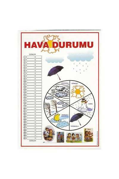 Okul Dünyası لوحة الطقس (متقاطعة) 35x50 سم