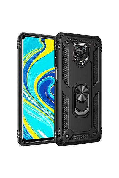 Rivor Xiaomi Redmi Note 9 Pro Uyumlu Kılıf Military Armour Yüzüklü Standlı Ko...