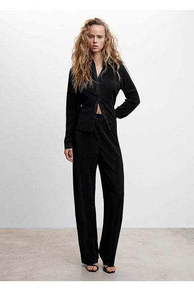 MANGO Woman Wide Leg Loose Trousers