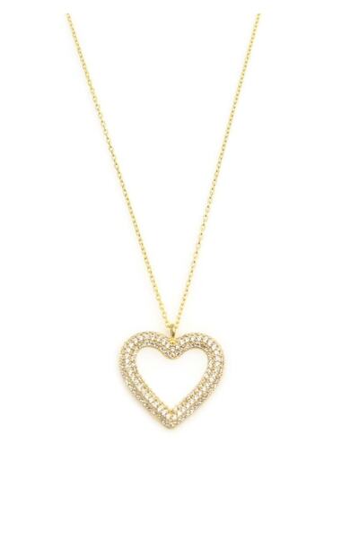 neslyaccessories قلادة القلب حجر الزركون